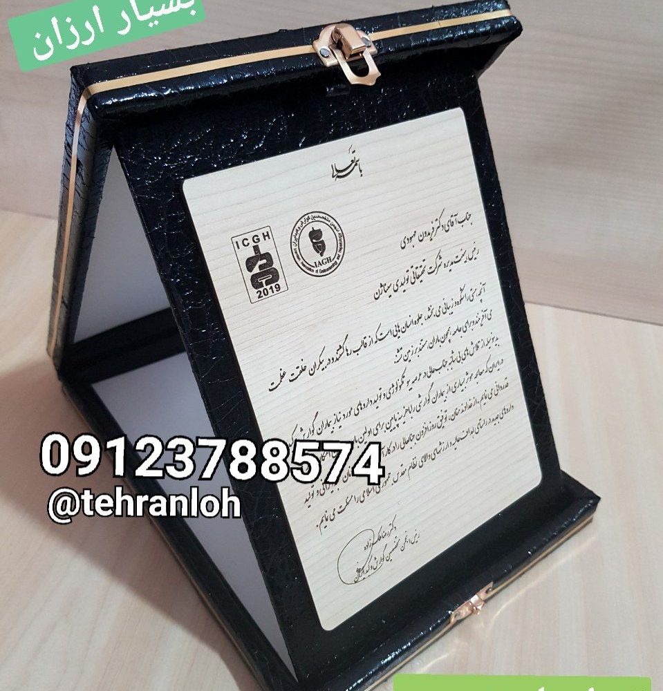 لوح سپاس قدردانی از پزشک متخصص طرح چرم